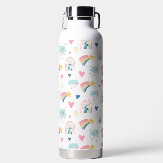 Niedliches Regenbogenmuster Trinkflasche (Vorderseite)