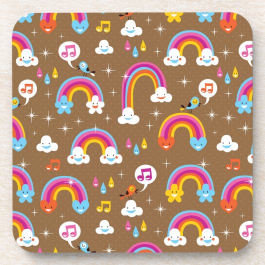 niedliches Regenbogenmuster Untersetzer (Vorderseite)
