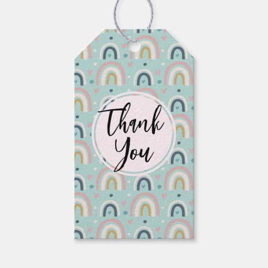 Niedliches Regenbogenmuster Vielen Dank Geschenkanhänger (Vorderseite)