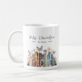 Niedliches Regenbogenregal & Bücher Lehrermonogram Kaffeetasse (Links)