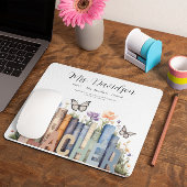Niedliches Regenbogenregal & Bücher Lehrermonogram Mousepad
