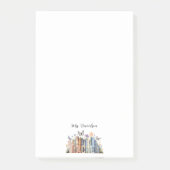 Niedliches Regenbogenregal & Bücher Lehrermonogram Post-it Klebezettel (Vorderseite)