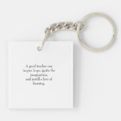 Niedliches Regenbogenregal & Bücher Lehrermonogram Schlüsselanhänger (Rückseite)