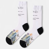 Niedliches Regenbogenregal & Bücher Lehrermonogram Socken (Linkes Detail)