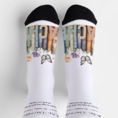Niedliches Regenbogenregal & Bücher Lehrermonogram Socken (Oben)