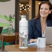 Niedliches Regenbogenregal & Bücher Lehrermonogram Trinkflasche