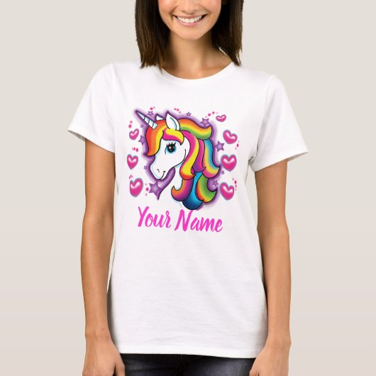 Niedliches Regenbogenunicorn-Pferd mit T-Shirt (Vorderseite)
