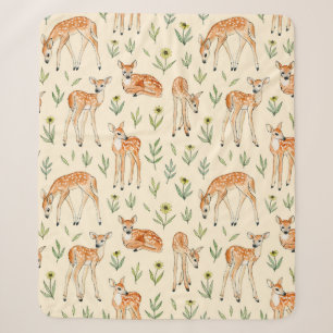 Niedliches Reh mit wild lebenden Blume nahtlos pa Sherpadecke