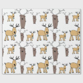 Niedliches Reindeer Holiday Weihnachtstier Geschenkpapier (Flach)