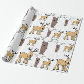Niedliches Reindeer Holiday Weihnachtstier Geschenkpapier (Ungerollt)