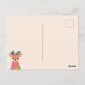 Niedliches Reindeer Watercolor Whimsisches Weihnac Postkarte (Rückseite)