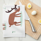 Niedliches Reindei Küchentuch (Viertel Falte)