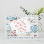 Niedliches Reisegedächtnisses Kinderdusche Windelw Einladung (Stehend Vorderseite)