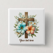 Niedliches religiöses Kreuz hinzufügen Button (Vorderseite)