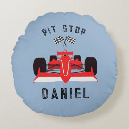 Niedliches Rennauto für Kinder Rundes Kissen