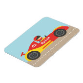 Niedliches Rennfahrzeug für Jungen Magnet (Linke Seite)
