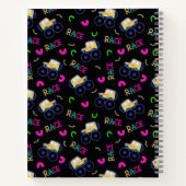 Niedliches Rennmuster für Jungen im Monster-Pkw Notizblock (Rückseite)