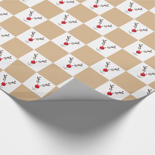 Niedliches Rentier-Braun- und Weißmuster Geschenkpapier (Ecke)