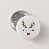 Niedliches Rentier Christmas Golf Geschenkdesign Button (Vorne & Hinten)