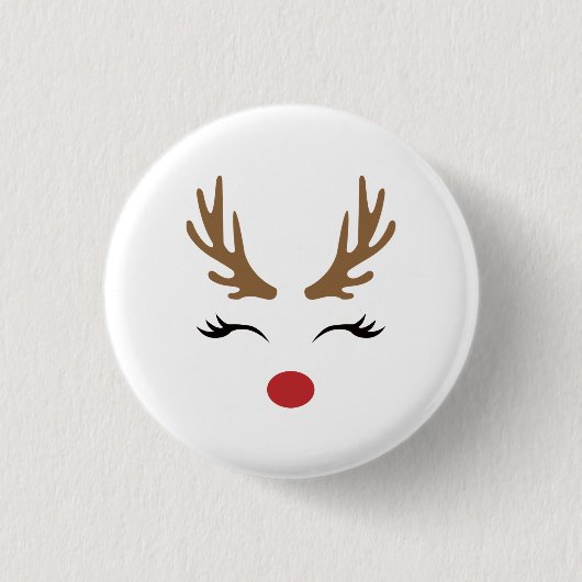 Niedliches Rentier Christmas Golf Geschenkdesign Button (Vorderseite)