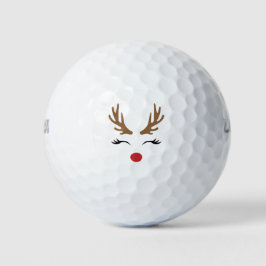 Niedliches Rentier Christmas Golf Geschenkdesign Golfball
