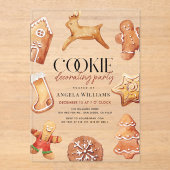 Niedliches Rentier-Cookie-Decorations-Party Acryleinladungen (Vorderseite)