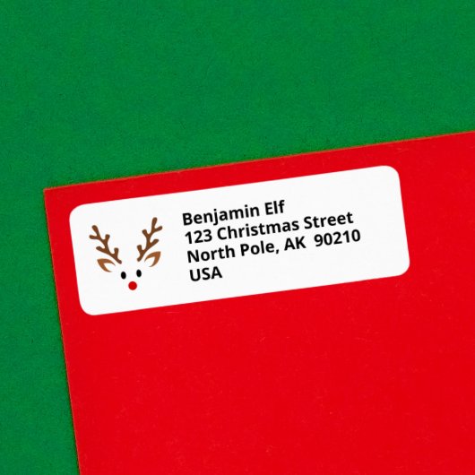 Niedliches Rentier-Gesicht mit rotem Notennamen