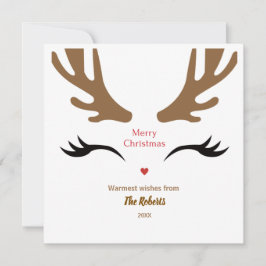 Niedliches Rentier-Gesicht Moderne frohe Weihnacht Feiertagskarte