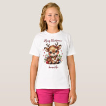 Niedliches Rentier Holiday T-Shirt-Shirt - Persona