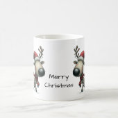 Niedliches Rentier mit Schlitten und Geschenken Kaffeetasse (Mittel)
