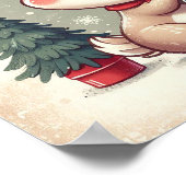 Niedliches Rentier mit Snowglobe Kinder im Zimmer  Poster (Ecke)
