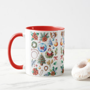 Niedliches Rentier-Muster Weihnachtsgeschenk Tasse
