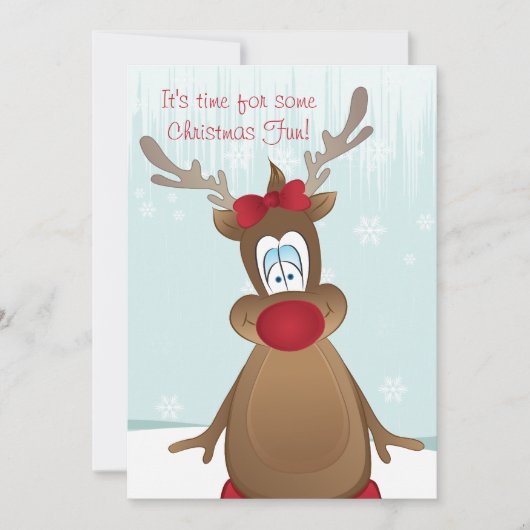 Niedliches Rentier-Party Einladung (Vorderseite)