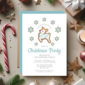 Niedliches Rentier Weihnachts-Party Einladung