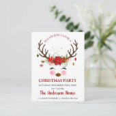 Niedliches Rentier Weihnachtsfest Abendessen Party Postkarte (Stehend Vorderseite)