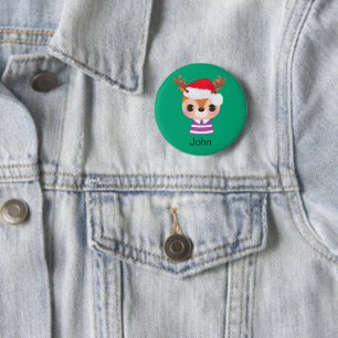 Niedliches Rentier Weihnachtsfest Button