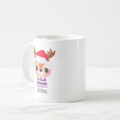 Niedliches Rentier Weihnachtsfest Kaffeetasse (Vorderseite Links)