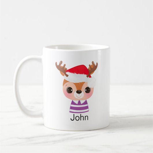 Niedliches Rentier Weihnachtsfest Kaffeetasse (Links)
