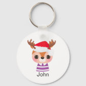 Niedliches Rentier Weihnachtsfest Schlüsselanhänger (Rückseite)