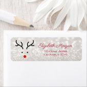 Niedliches Rentiergesicht, Glittery-Bokeh-Siegel (Insitu)