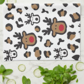Niedliches Rentierleopardprint Küchentücher (Gefaltet)