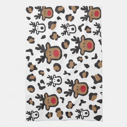 Niedliches Rentierleopardprint Küchentücher (Vertikal)