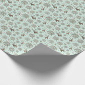 Niedliches Rentiermuster Meeresgrün oder benutzerd Geschenkpapier (Ecke)