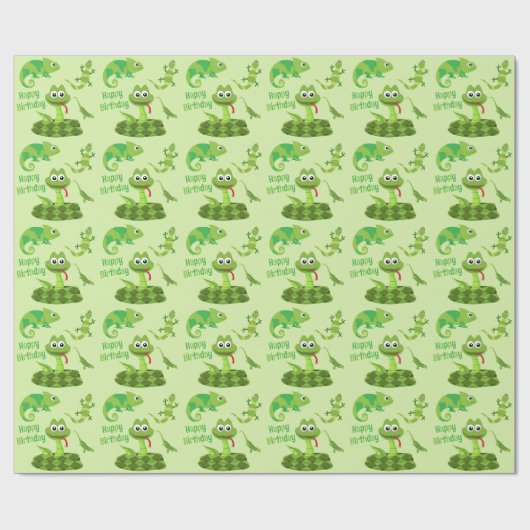 Niedliches Reptil-Schlangen-Verpackungs-Papier Geschenkpapier (Flach)