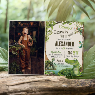 Niedliches Reptile Themed Kid's Geburtstagsparty F Einladung