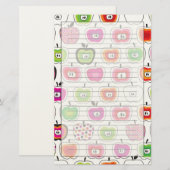 Niedliches Retro-Apfelmuster Briefpapier (Vorne/Hinten)