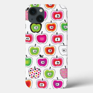Niedliches Retro-Apfelmuster iPhone 13 Hülle