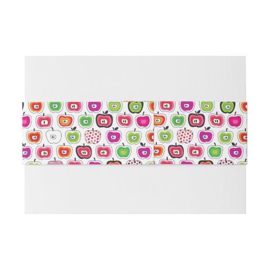 Niedliches retro Apfelmuster Einladungsbanderole (Rückseitenbeispiel)