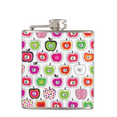 Niedliches retro Apfelmuster Flachmann (Vorderseite)