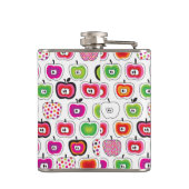 Niedliches retro Apfelmuster Flachmann (Rückseite)